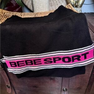 Bebe Sport Black and Pink Scarf